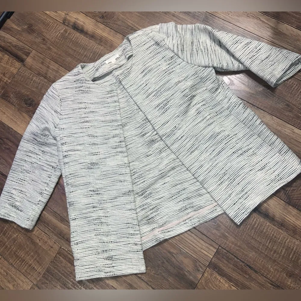 Eileen Fisher Natural Handloomed Cotton Furrows Round Neck Jacket Sz PM spring - Image 4