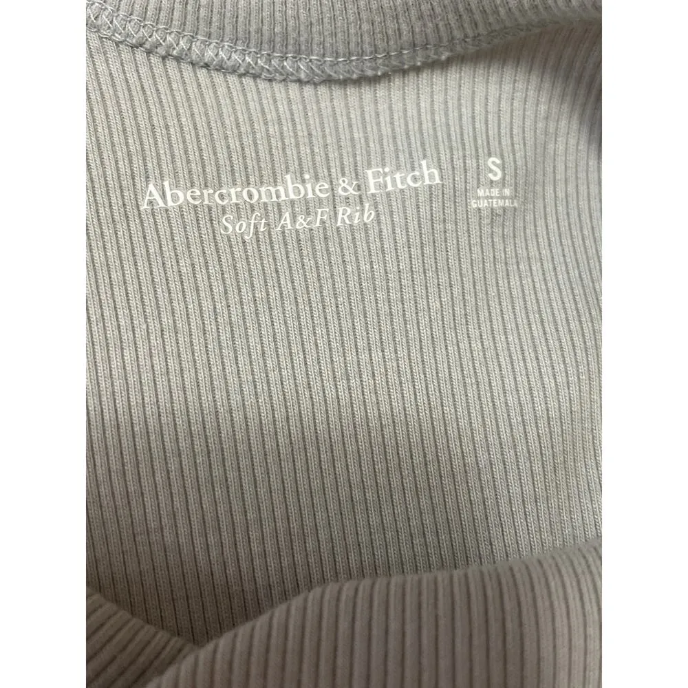 Abercrombie & Fitch Gray Ribbed Knit Sleeveless Cami Tank Bodysuit Top Size S - Image 3