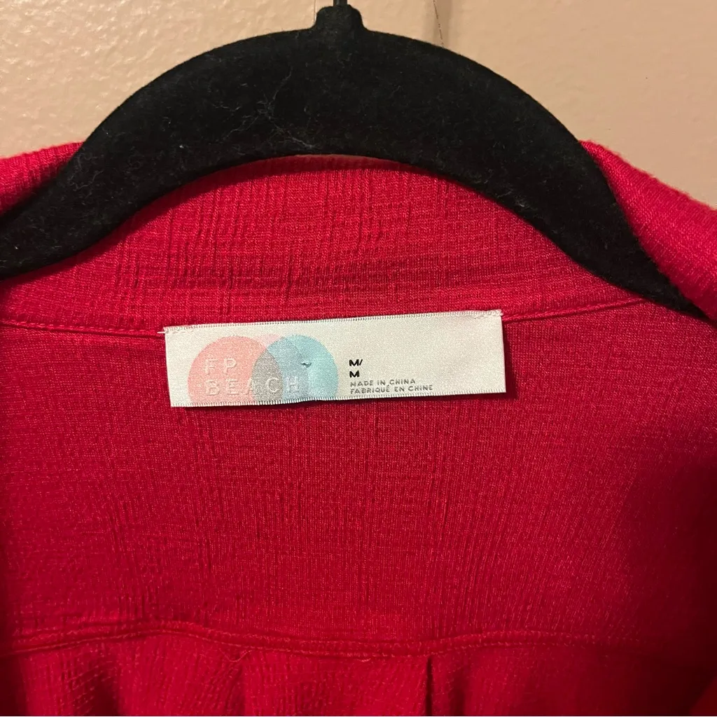 FP Beach Red Keepin It Classy Low Cut Wrap Top Size M - Image 3