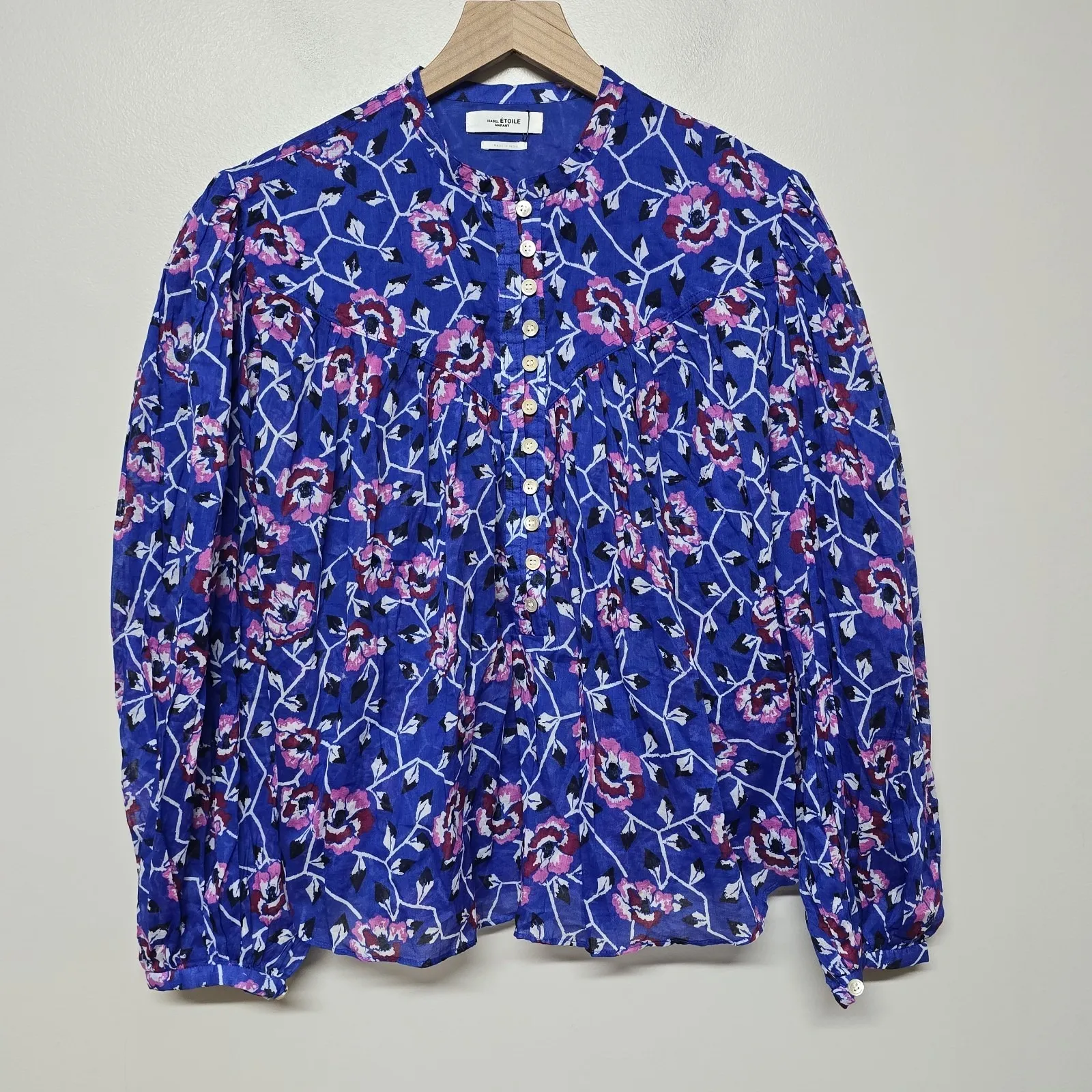 Isabel Marant Etoile Salika Puff Sleeve Floral Print Shirt sz 34 US XS Loose Fit - Image 2