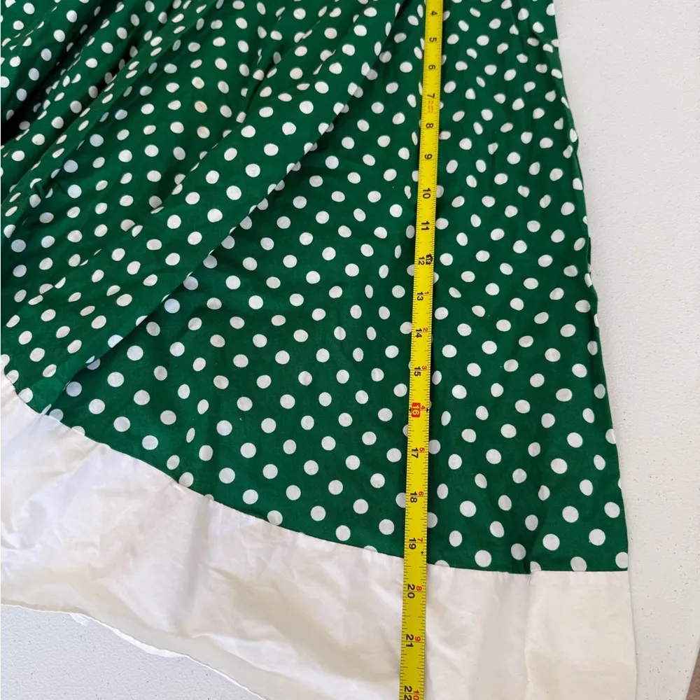 Vintage Maggie Tang Retro Polka Dot Cotton Dress A Nostalgic Delight Green M Size M - Image 11