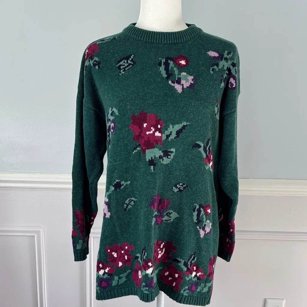 Vintage Northern Reflections Floral Sweater 100% Cotton Cottagecore Grandmacore - Image 3
