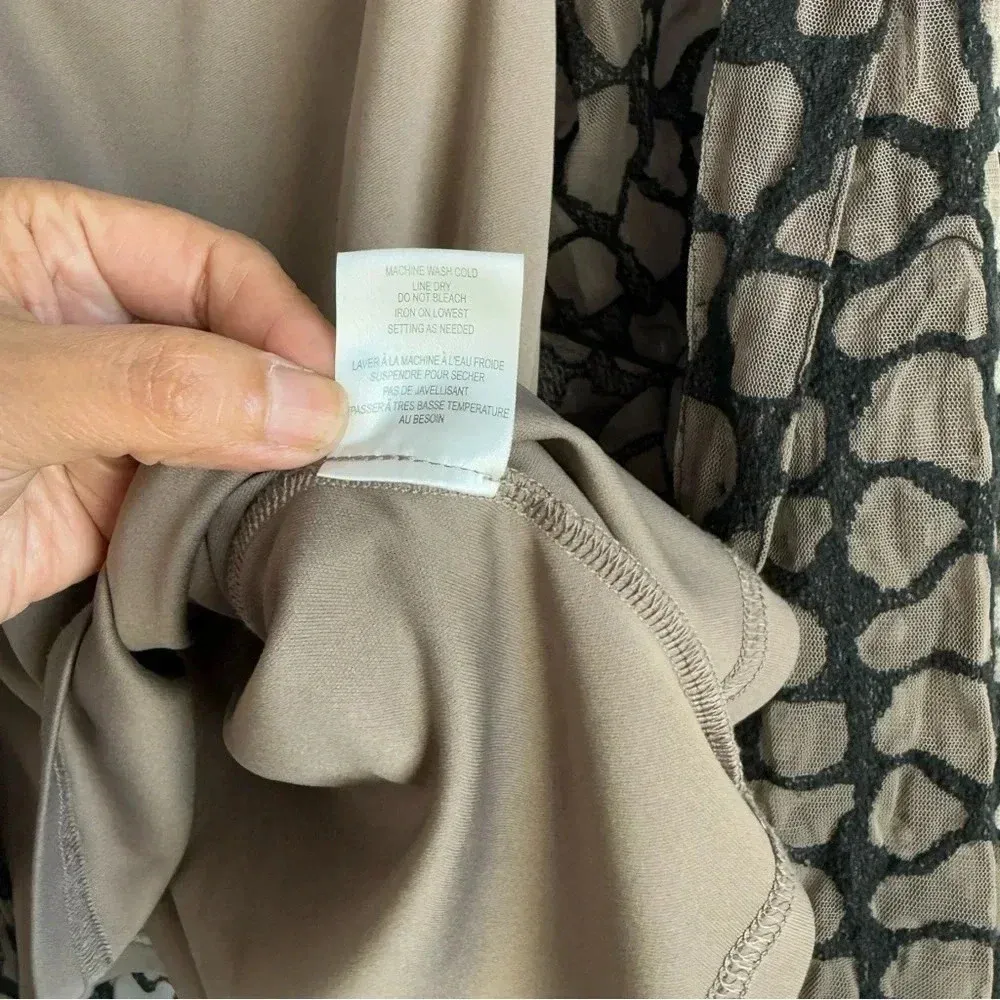 Samuel Dong Women’s Lace Textured Collared Button Down Long Sleeve w/Camisole L‎ Tan Size L - Image 12