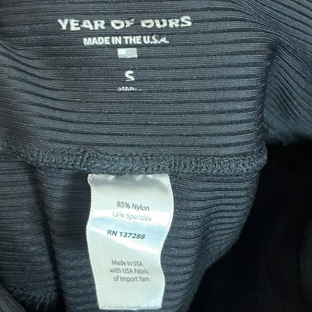 Years Of Ours Ribbed Leggings Women’s Size Small Black High Waist Knit Stretch - Image 13