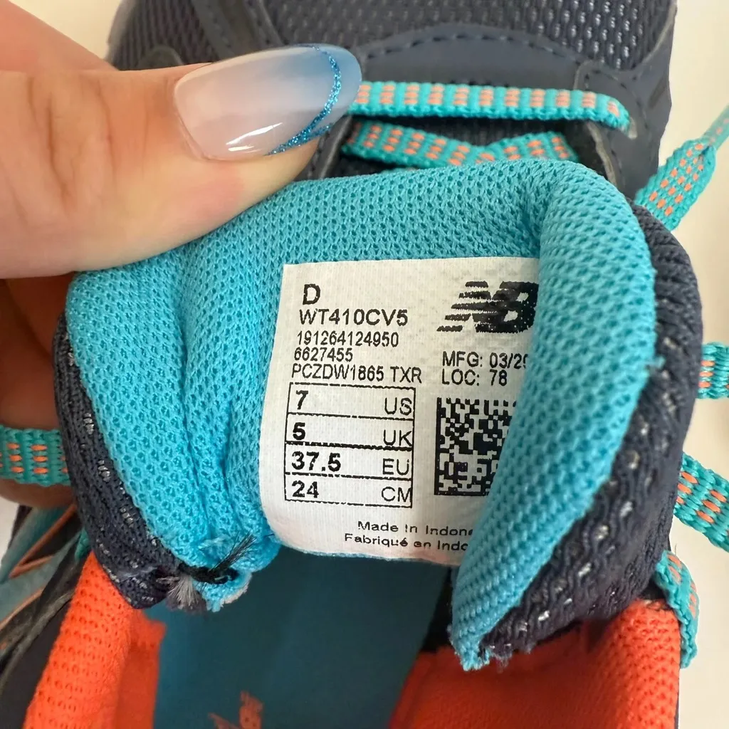 New Balance Navy Blue & Orange 410 V5 All Terrain Trail Running Shoes - Size 7 - Image 4