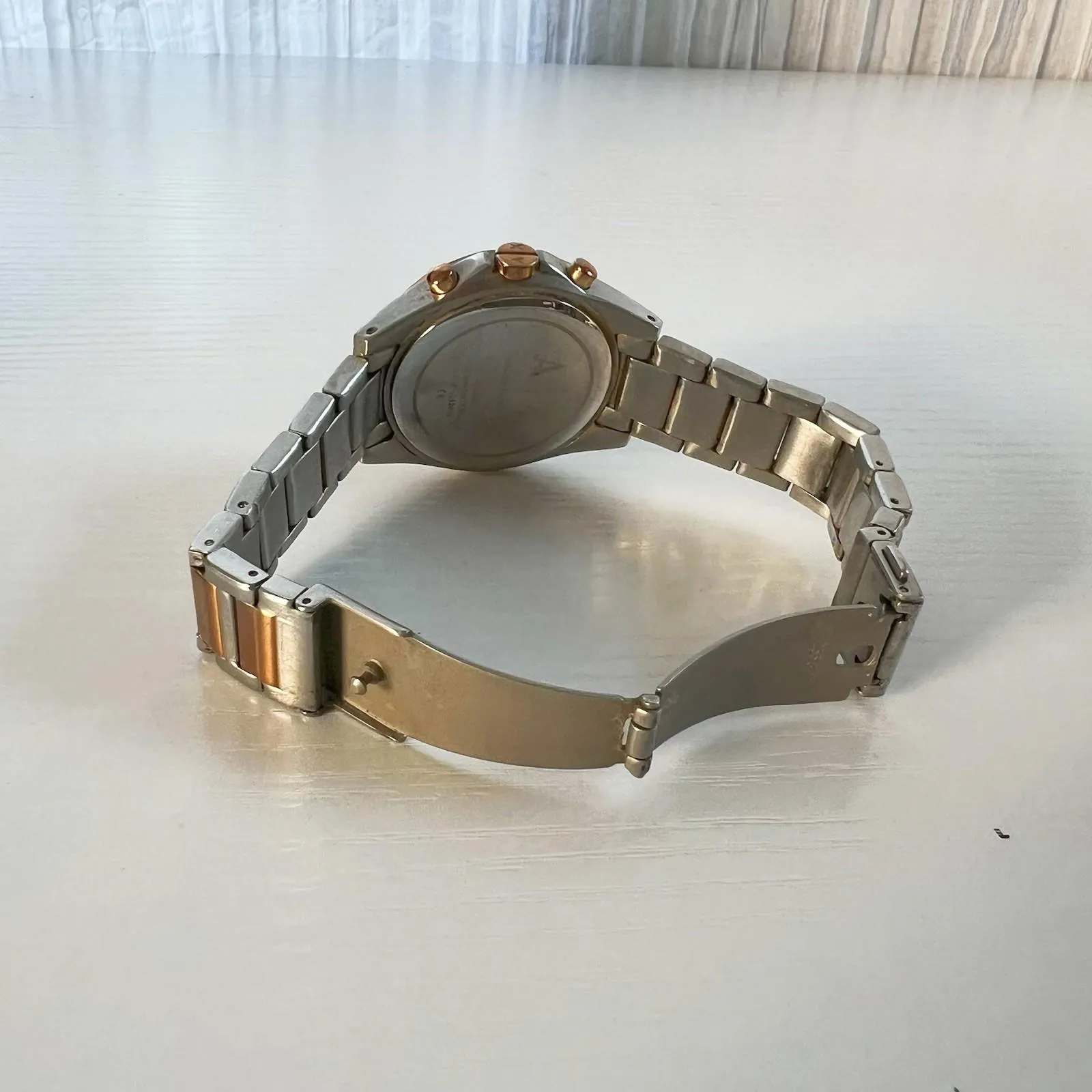 Armani Exchange AX Lady Drexler Rose Gold Chronograph Watch AX5653 St Steel - Image 9