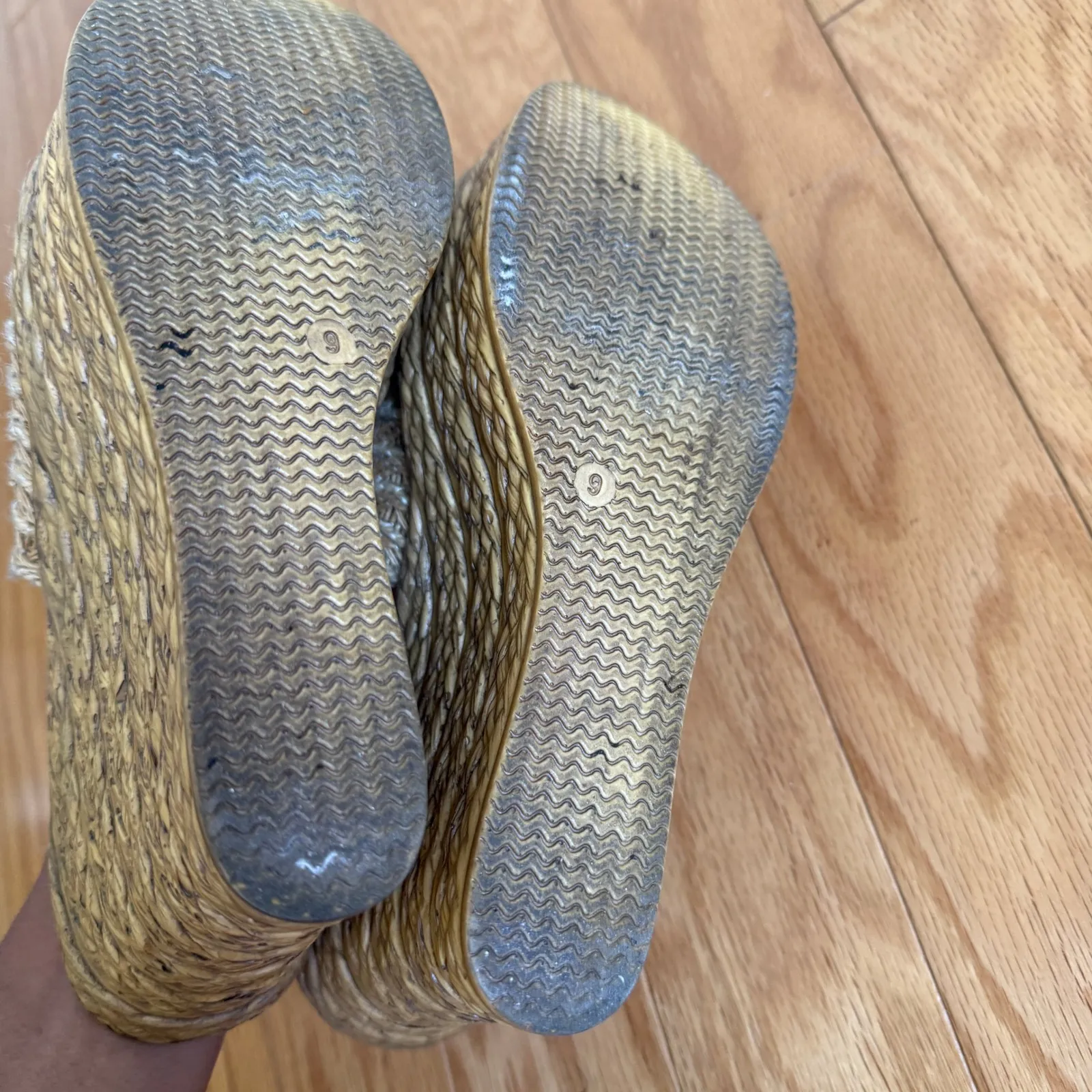 Sbicca Vintage Collection Wedge Sandals Raffia Woven Slides‎ Size 9 - Image 4