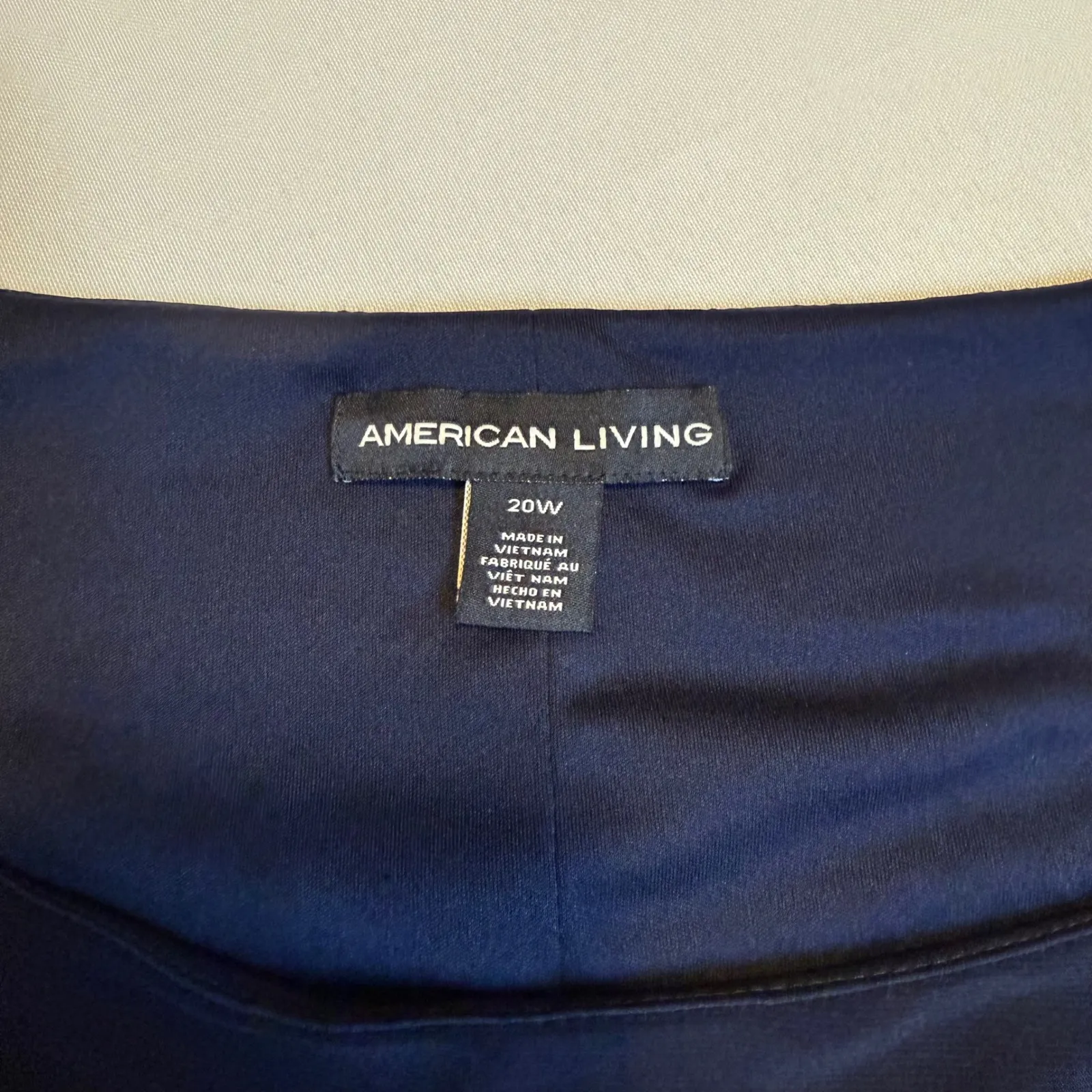 American Living NWT Navy Ruffle Front Boat Neck 3/4 Sleeve Dress Plus Size 20W - Image 5