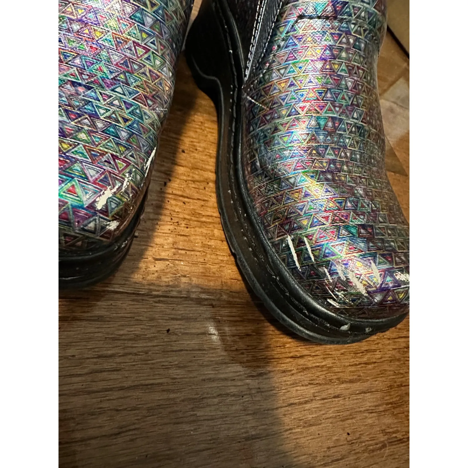 Klogs Naples Size 7M Women's‎ Slip Resistant Work Shoes Multi Triangle Black - Image 3