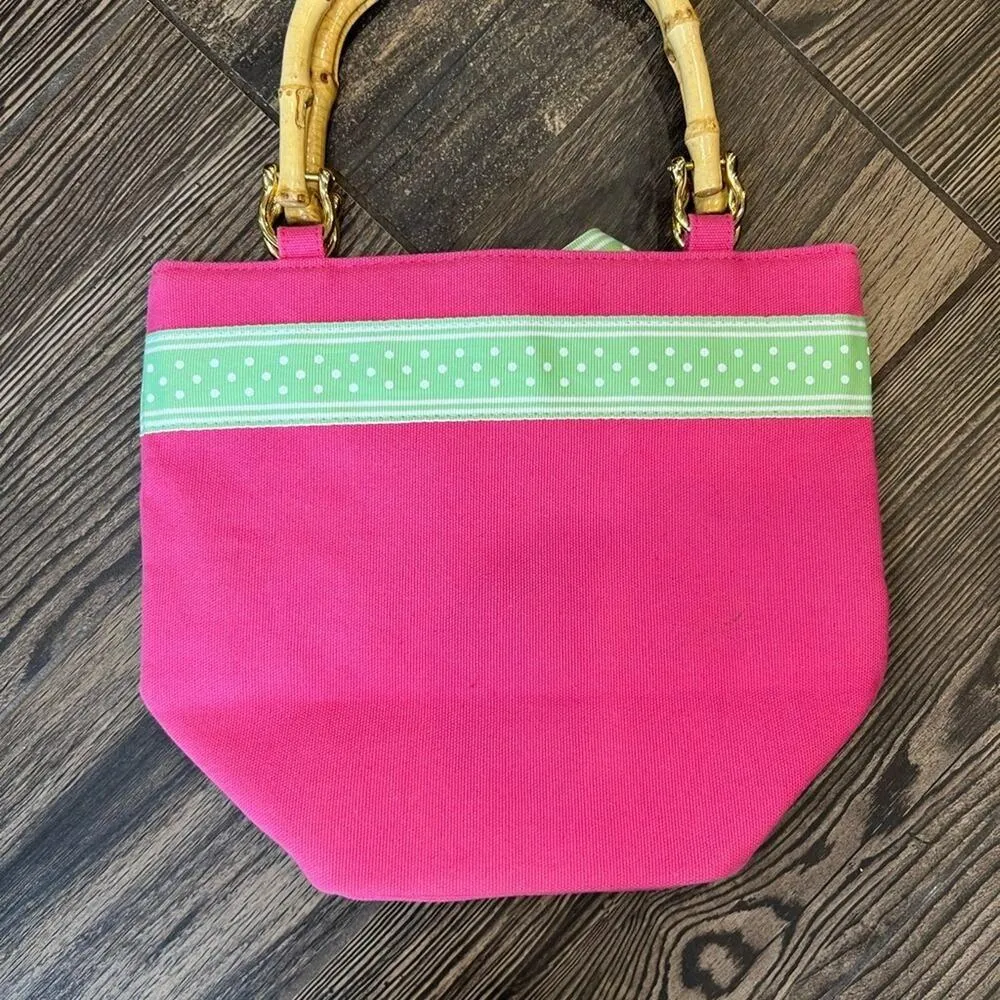 Tiannl Pink and Green Top Handle Bag - Image 3