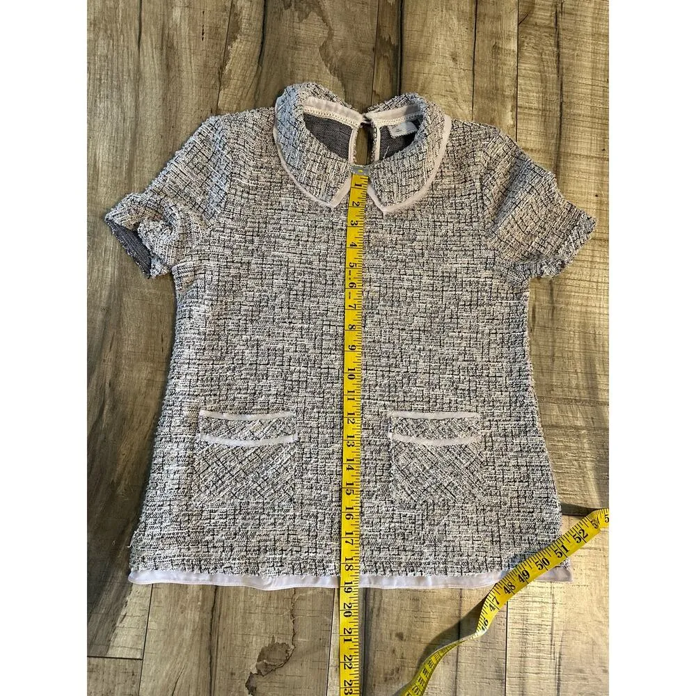 Postmark by  Women’s Tweed Thornburgh Pink Tan Top Shirt Blouse XS - Image 4