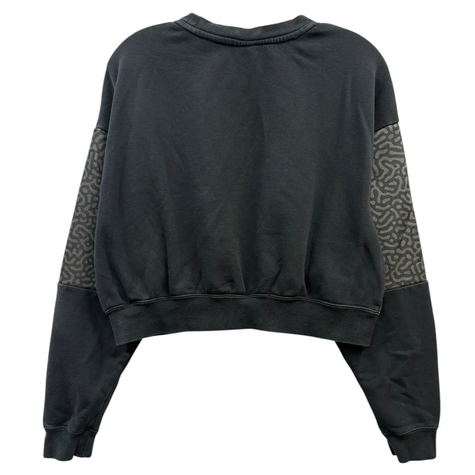 Nike Women Black Crew Neck Cropped Sweatshirt Center Swoosh Athleisure S - Image 2