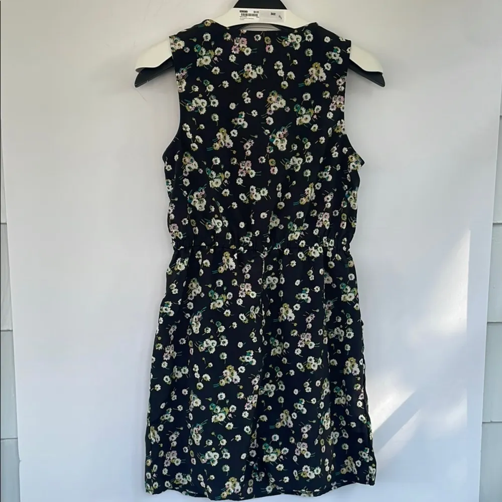 BeBop Black Floral Dress Decorative Sailor Bib Drawstring Waist Pockets Large - Image 8