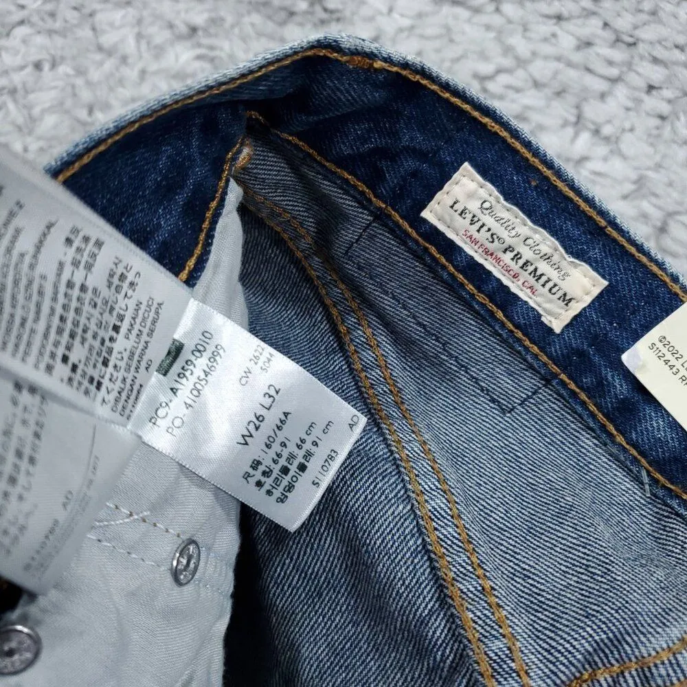 Levi's Premium 501 '90s Straight Baggy Jeans Blue Women's Size 26 x 32 Y2K Loose - Image 8