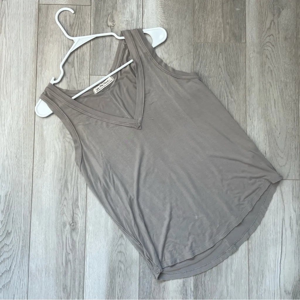 Free People Tank Top v neck moon dance womens Gray (xsmall) boho casual summer - Image 2
