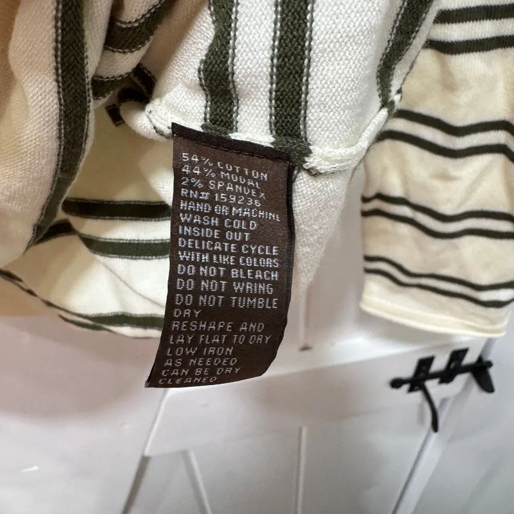 J Mclaughlin Womens Poet Sweater XS Olive Stripe Crewneck Long‎ Sleeve Knit NEW - Image 4