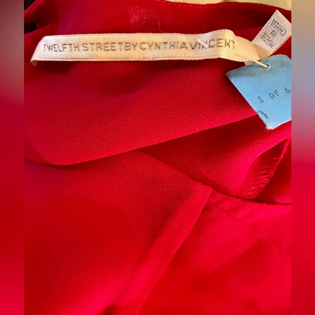Twelfth Street by Cynthia Vincent Vibrant Red Dress Size 6 - Image 3