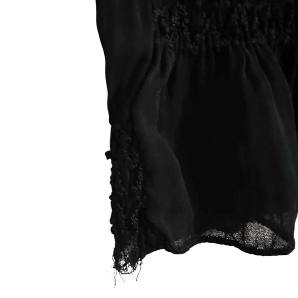 Julie’s Closet Babydoll Top Black Smocked Sequin Y2K Goth WhimsiGoth Size Small - Image 5