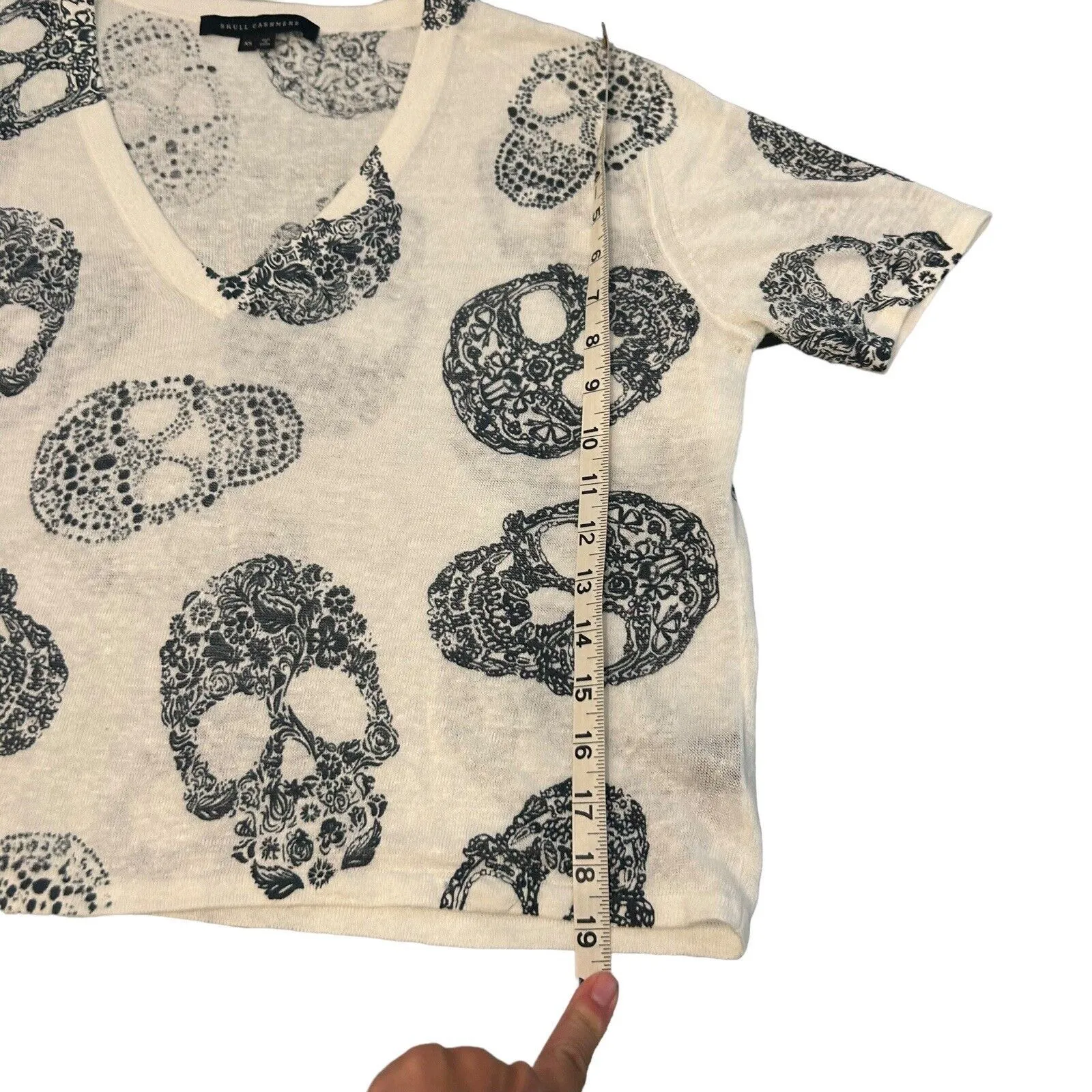 SKULL CASHMERE‎ Rima Skull Linen Relaxed Fit Tee Shirt XS $198 - Image 5