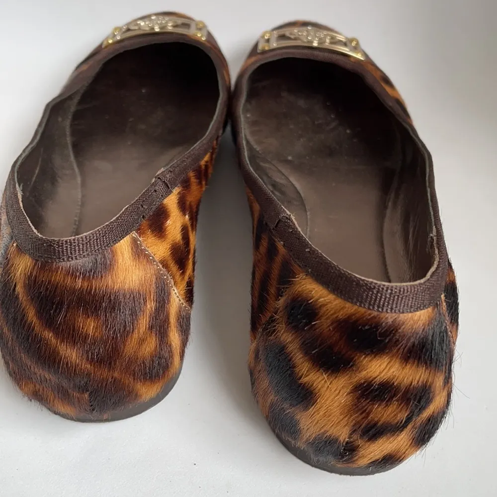 Isola Leather Calf Hair Animal Print Flats 10 - Image 3