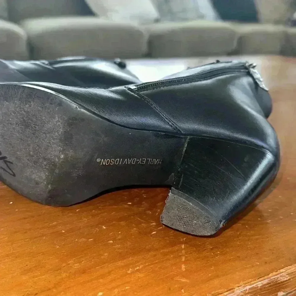 Harley Davidson Boots Ankle Booties Womens 7.5 Black Leather Motorcycle Destinee - Image 7
