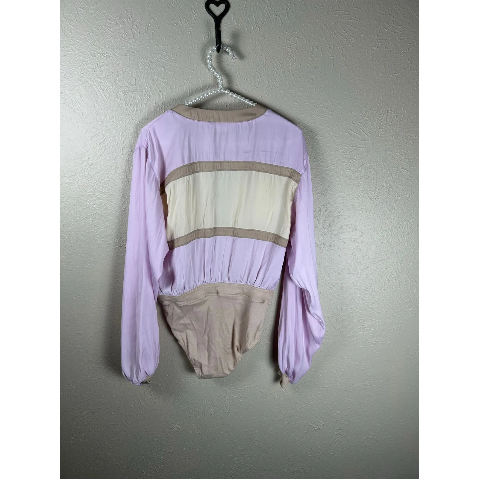 Free People Intimately Track Bodysuit Size XS Colorblock Long Sleeve Purple - Image 10