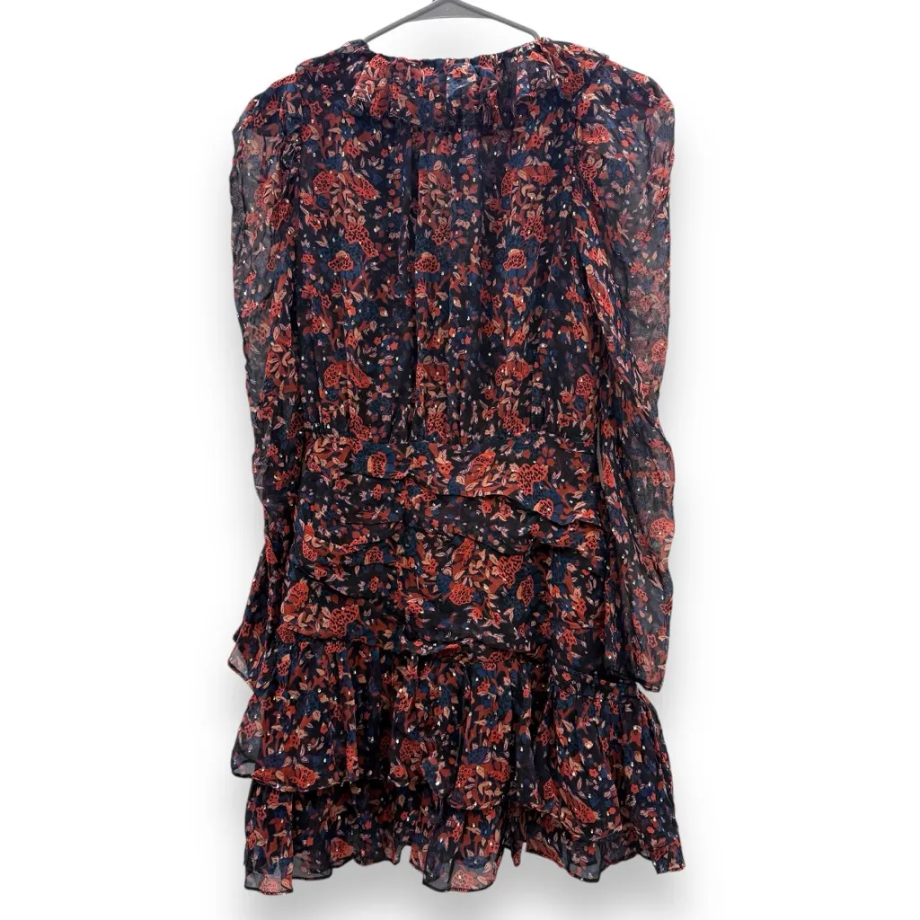 Ulla Johnson Cecily Cosmos Print Long Sleeve Tiered Ruffle Mini Dress Sz 2 - Image 6