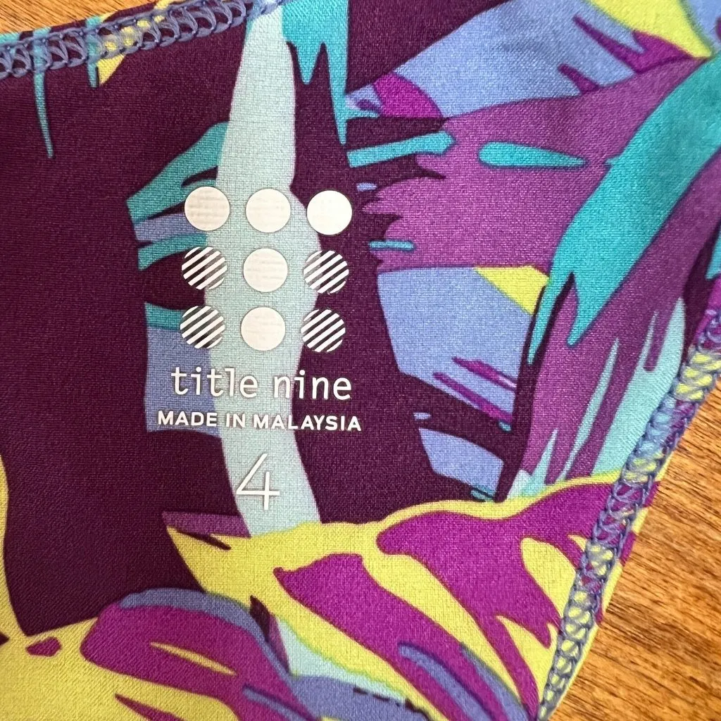 Title Nine Trouble Nimblene Dress 4 Multicolor Tropical‎ Built In Bra Zip A-Line - Image 10