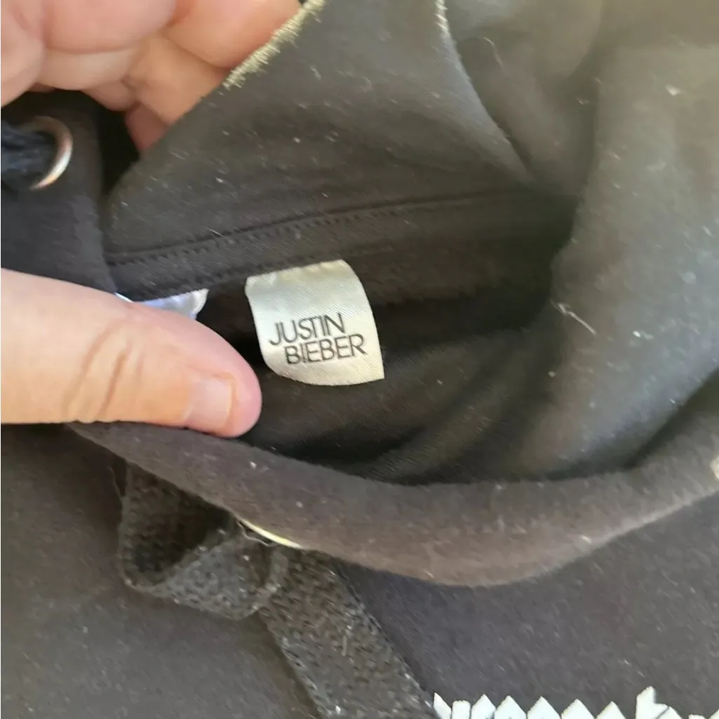 Justin Bieber Stadium Purpose Tour H&M Divided Cropped Hoodie Black Women Medium - Image 4