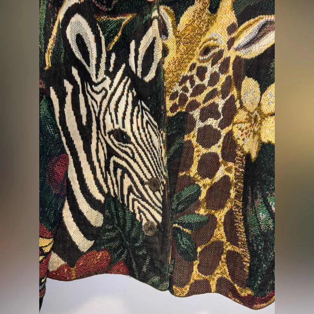 Vintage Paco Solér Jungle Animals Wildlife Safari Blazer Black Size undefined - Image 6