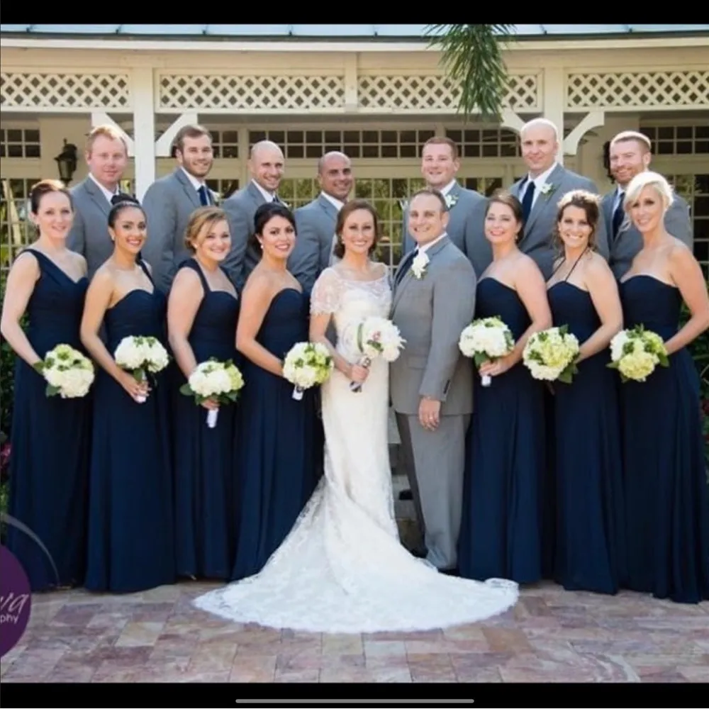 Bill Levkoff Blue One Shoulder Dress Size 6 - Image 13