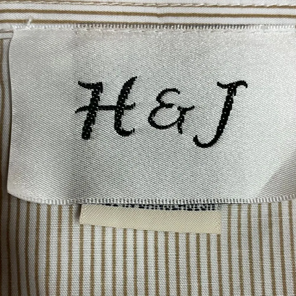 H&J Women's Embroidered Dog Striped Button Down Shirt Long Sleeve Sz‎ XL Pug Pup - Image 12