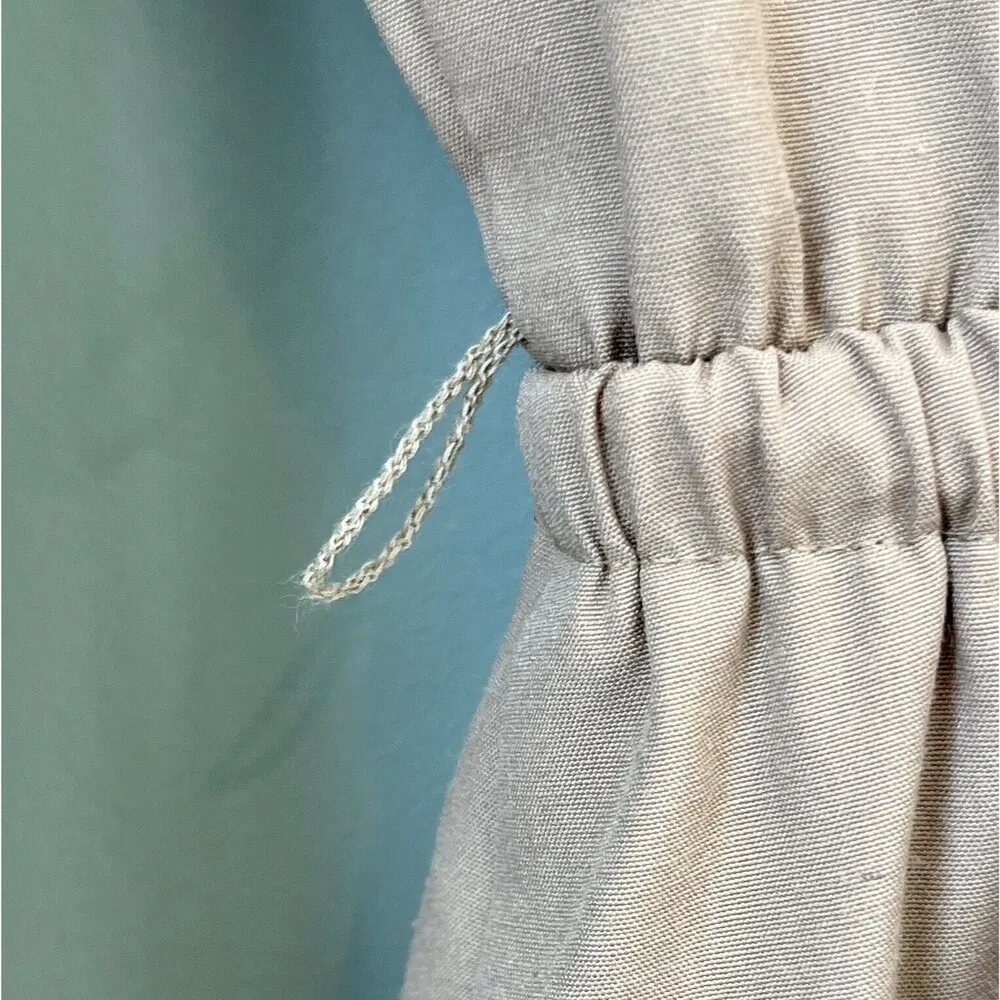 Vintage 80s Light Academia Preppy Khaki Dress Green Red Belt - Image 8