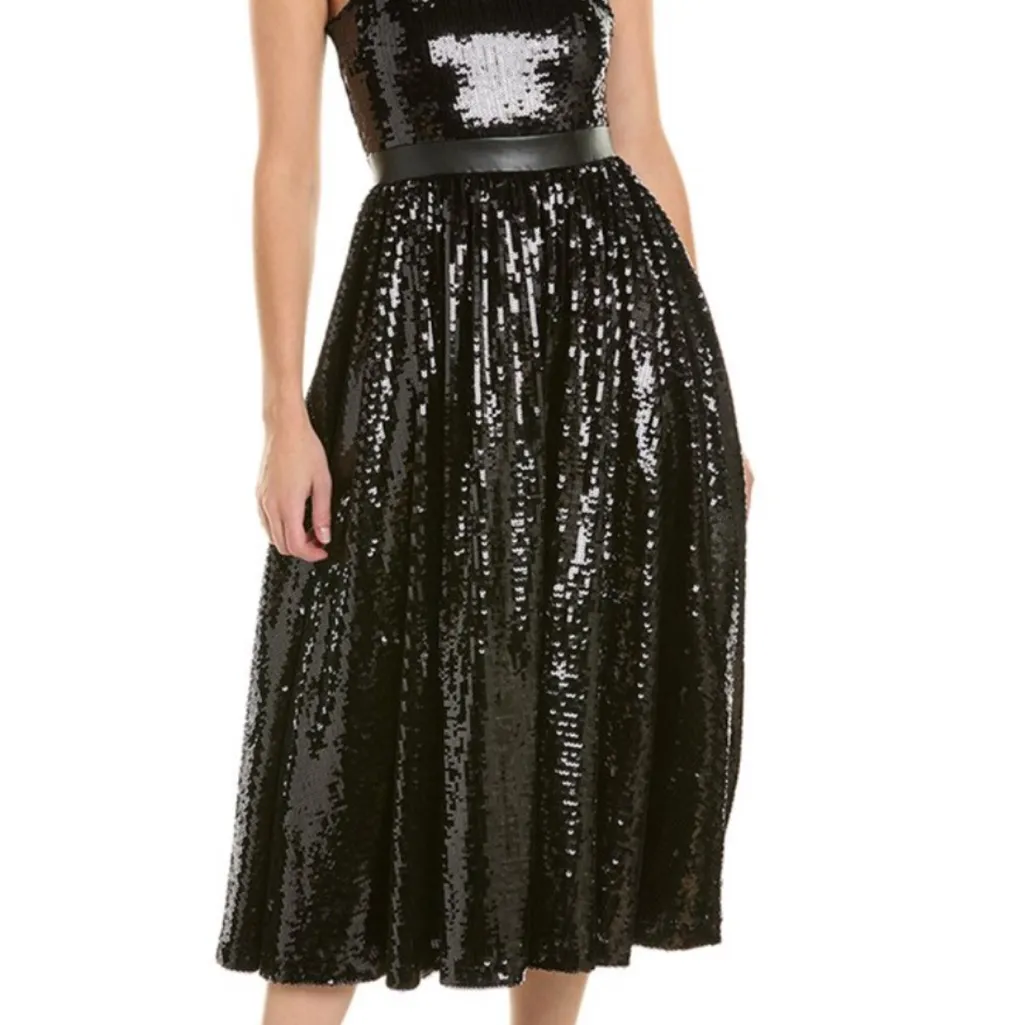 REVOLVE WeWoreWhat Black Sequin Cocktail Dress spaghetti straps 6 / medium - Image 8