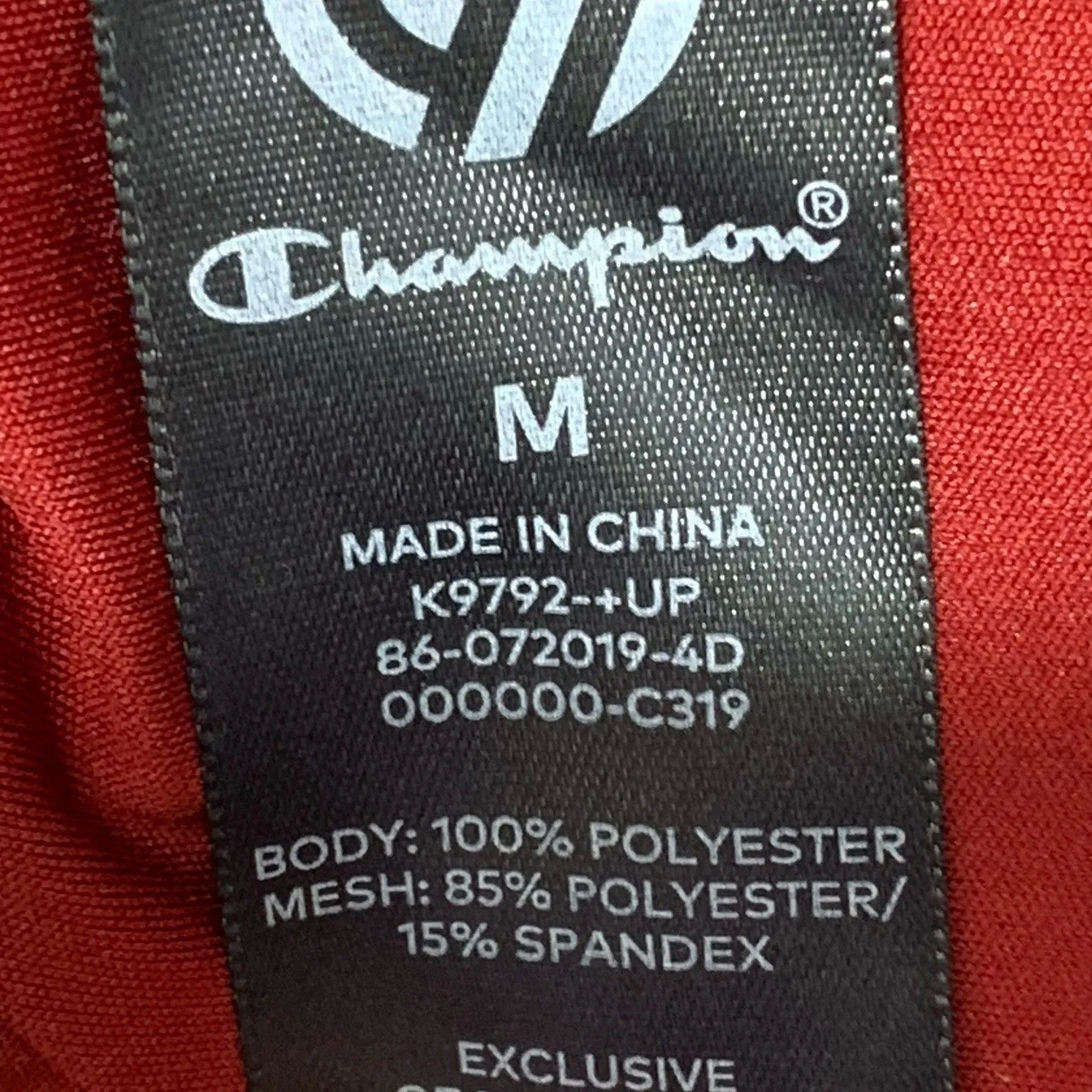 Champion  Red Long Sleeve Open Back Athletic Shirt Size M - Image 9