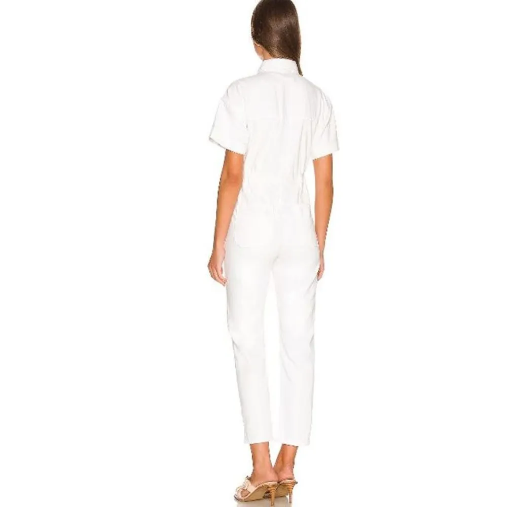 Free People We The Free Marci Jumpsuit Size Large Optic White Cotton Denim - Image 2