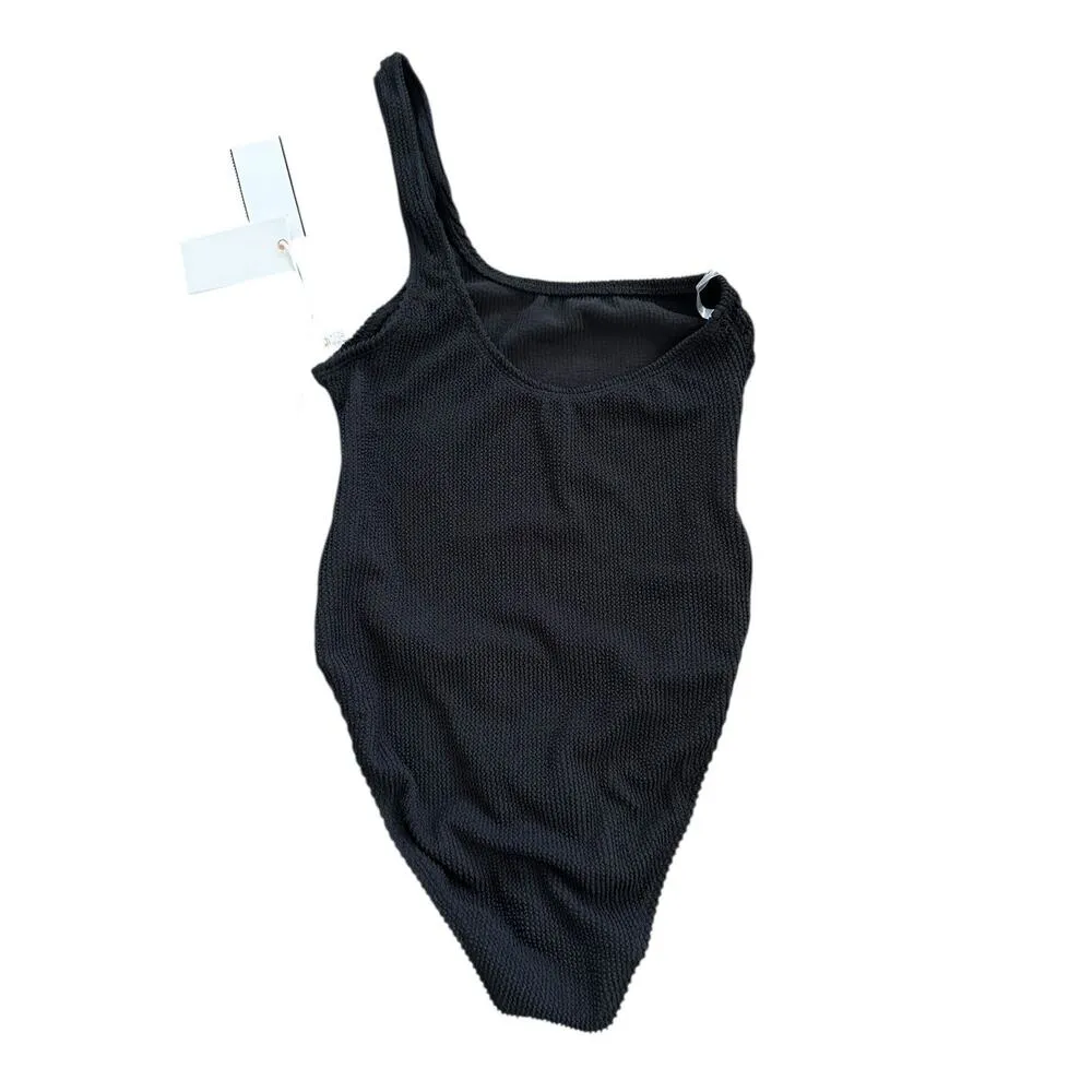 Good American Always Fits One Shoulder One Piece Swimsuit Textured Size 1/2 S/M - Image 2