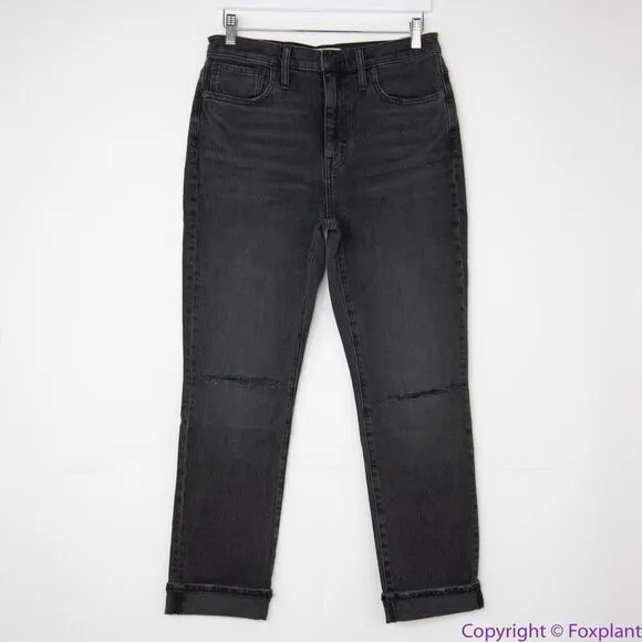 NEW Madewell High-Rise Slim Boyjean in Caton Wash Ripped-Knee, 28‎ - Image 4