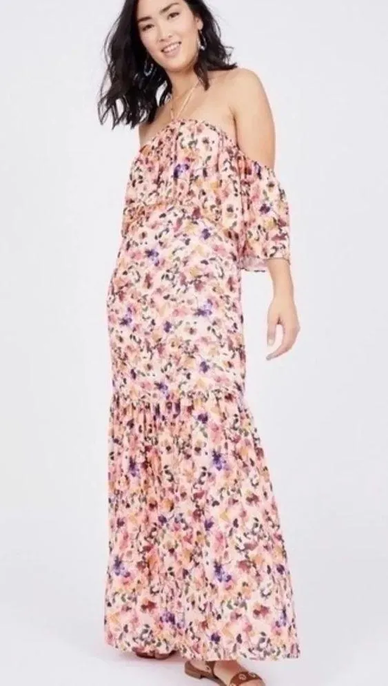 off shoulder halter tiered dress  Size medium - Image 3