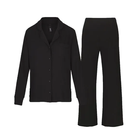 SKIMS SOFT LOUNGE RIB SLEEP SET, BRAND NEW, BLACK, SIZE Large, $120 - Image 1
