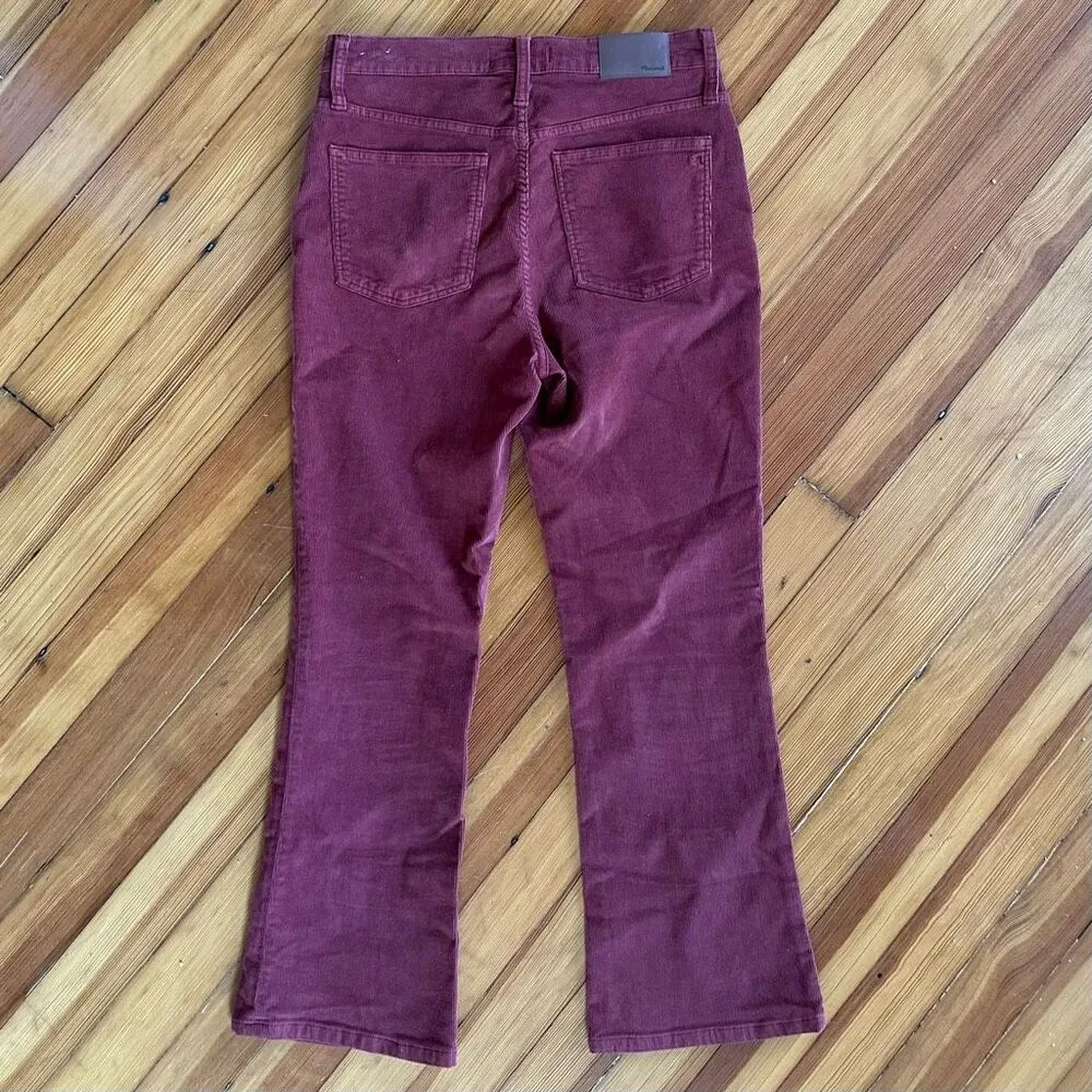 Madewell Cali Demi-Boot Corduroy Jeans in Canterbury Red Size 28 - Image 4