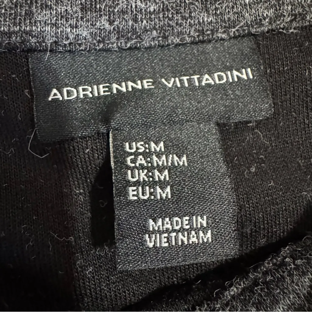 ADRIENNE VITTADINI Swing Dress Charcoal Grey Knit 1/2 Sleeve Minimalist Pocket M - Image 12