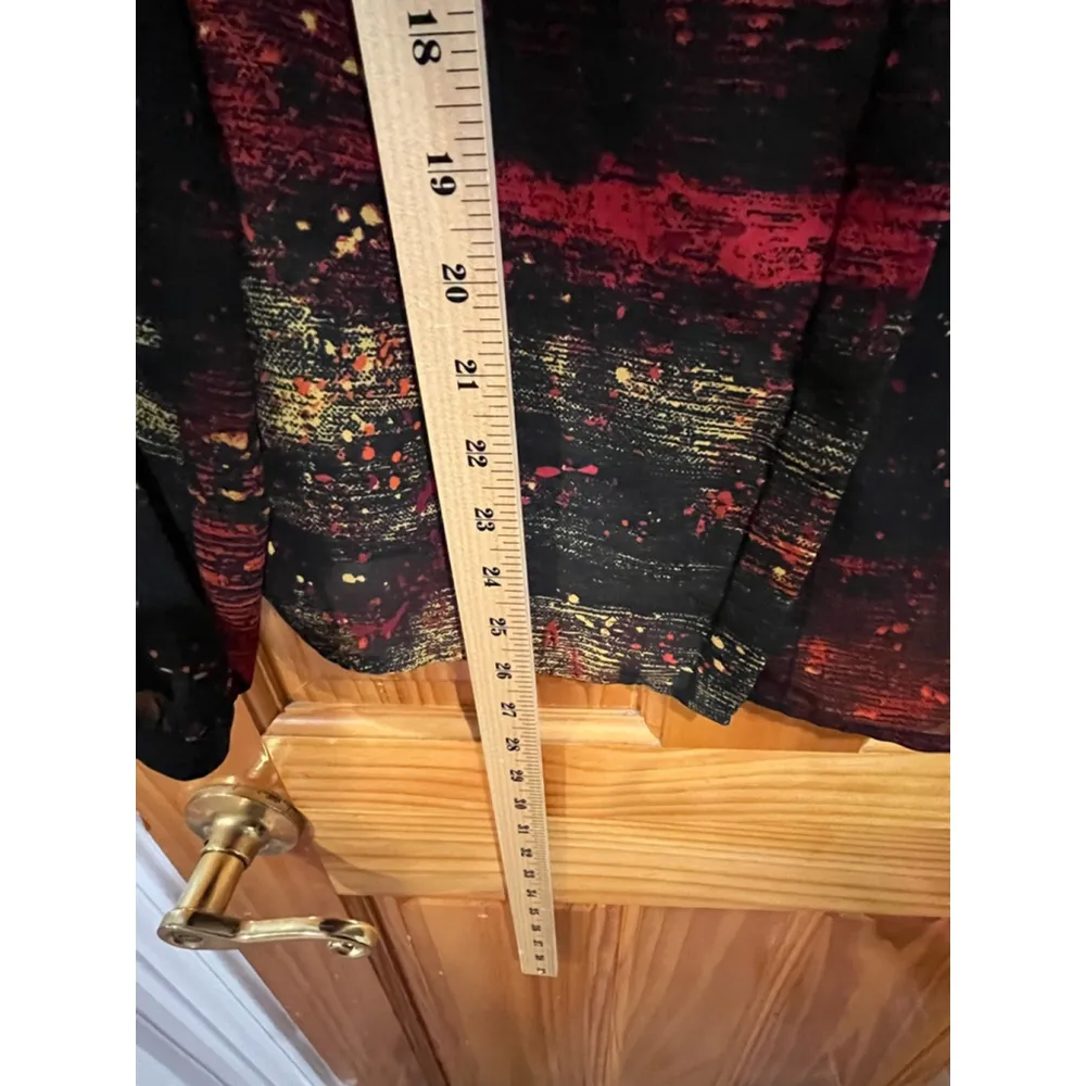 Vivienne Tam Semi Sheer Abstract Maximalist Black Orange Button Down Blouse - Image 6