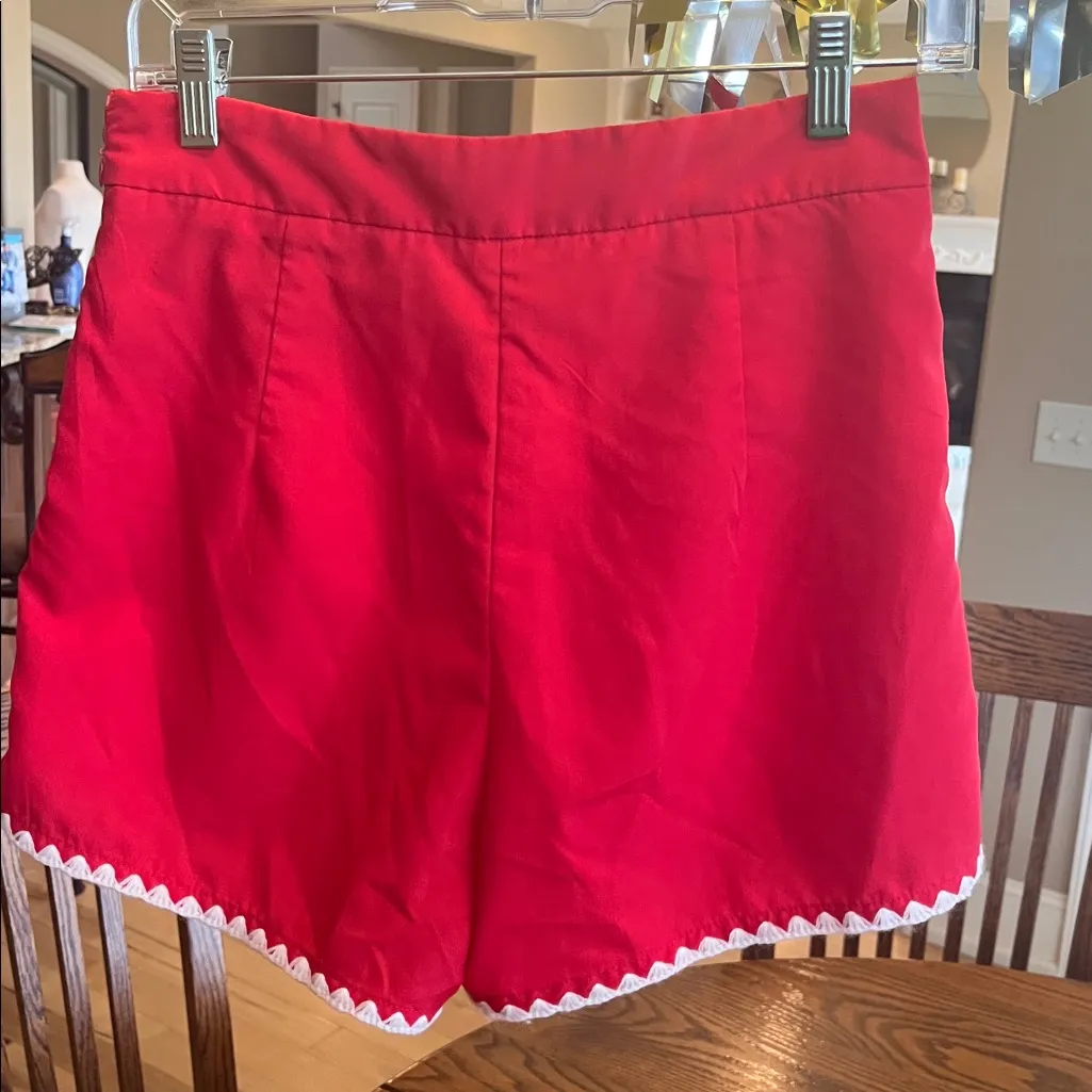 TCEC Game Day Red Shorts White Ric Rac  at Pockets Hem New - Image 8