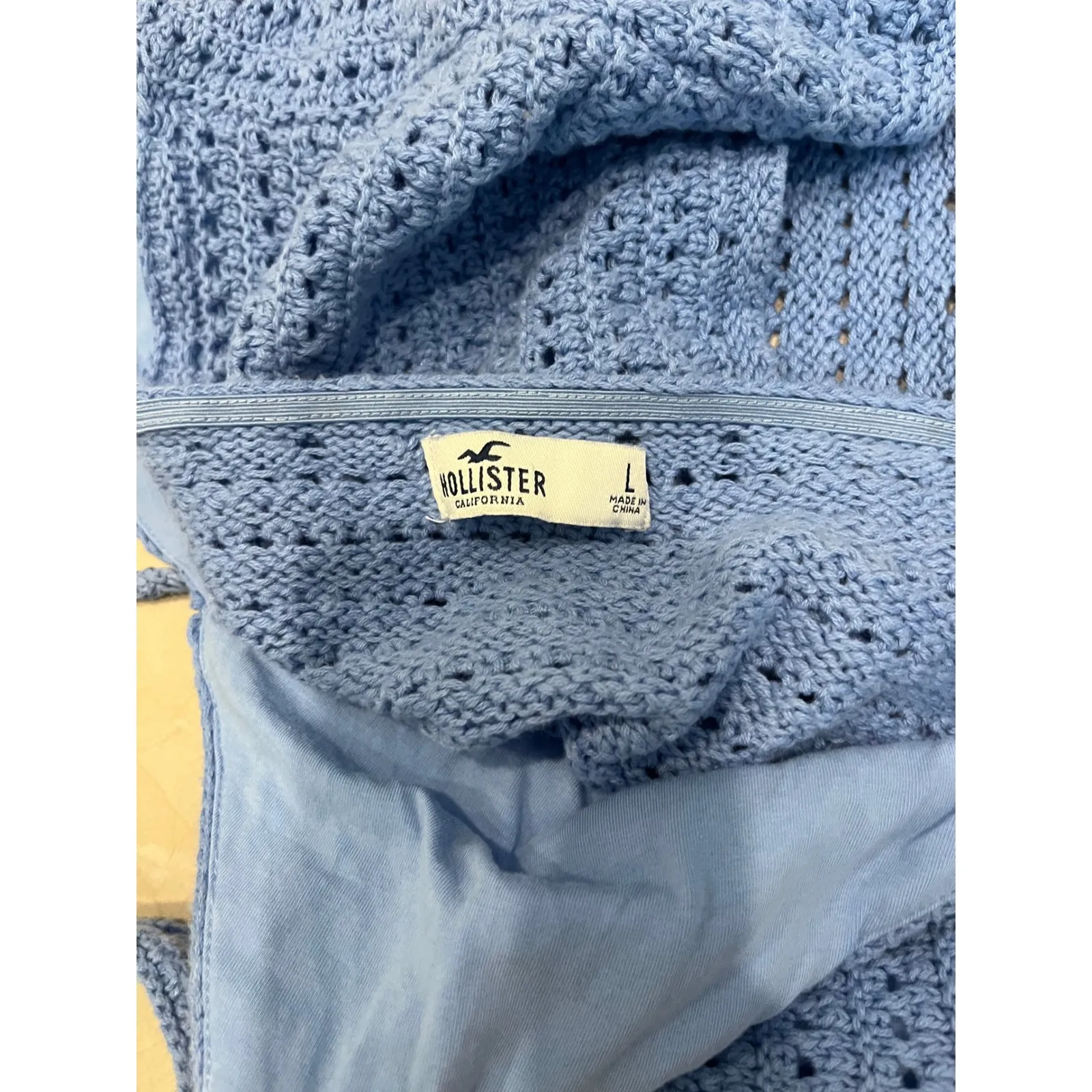 Hollister ‎ blue knit crochet halter top - Image 3