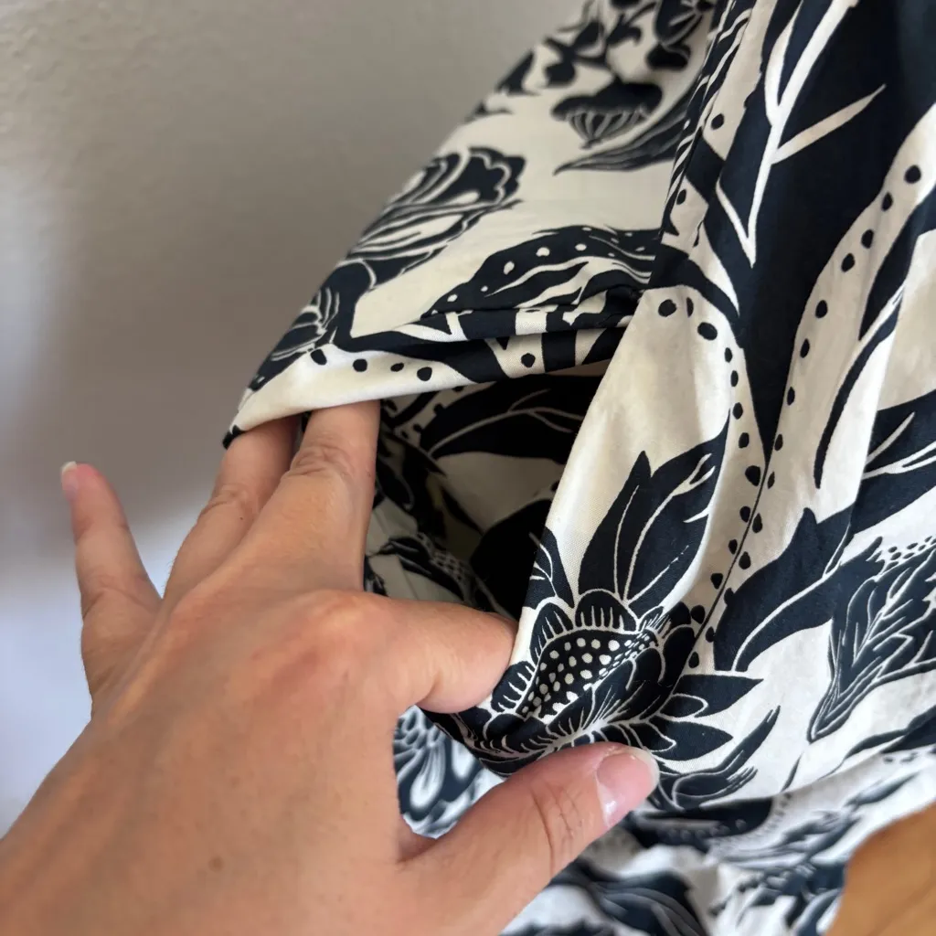 Who What Wear Black and Off White Cotton Sleeveless Sundress - Image 5