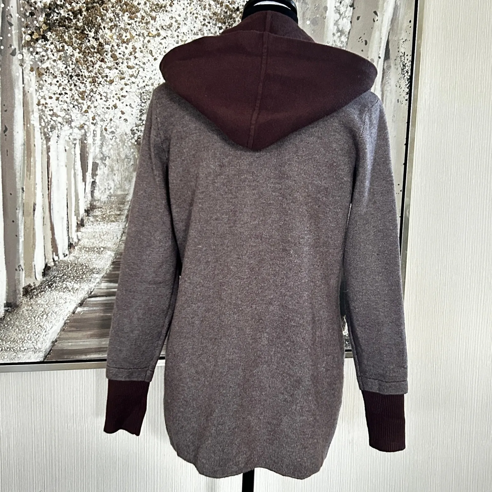 Cynthia Rowley New York Active Burgundy Womens Hooded Full Zip Jacket NWT - L - Image 6