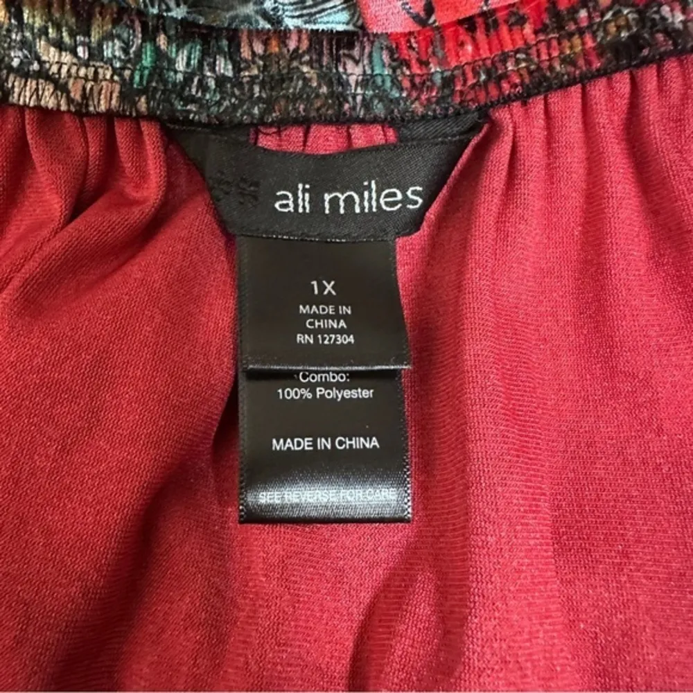 Ali Miles Velvet‎ floral Logenlook tunic size 1X - Image 3