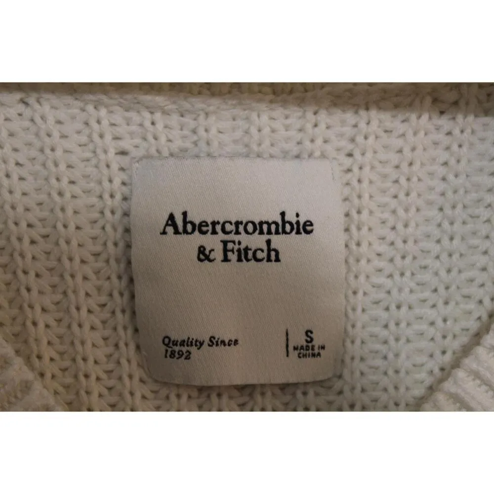 Womens Abercrombie & Fitch White Ribbed Sweater Sleeveless Dress Size Small S - Image 3