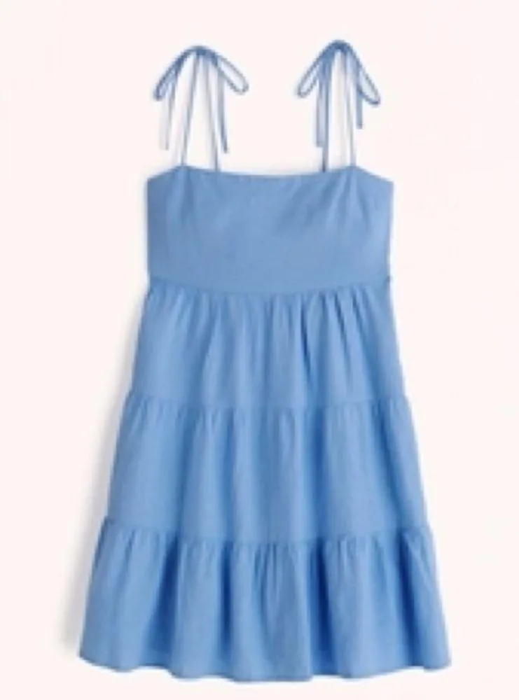 Abercrombie Tie Shoulder Mini Dress with Pockets Tall - Image 2